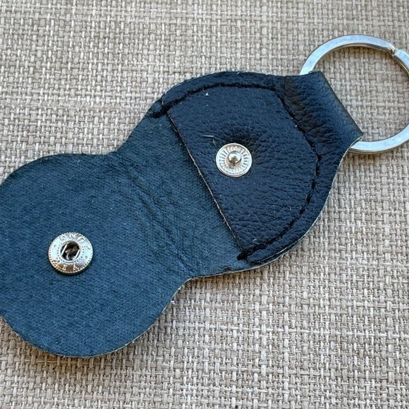 Key Chain Keys Holder Black Leather Keychain Keyring Key Fob New - Picture 7 of 11